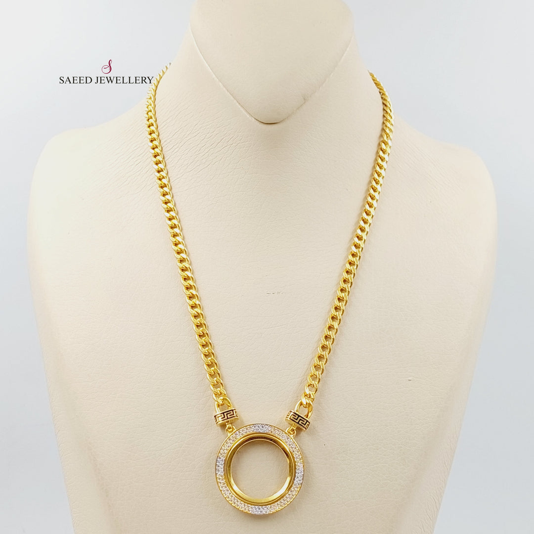 Zircon Studded Rashadi Necklace  Made Of 21K Yellow Gold by Saeed Jewelry-29862