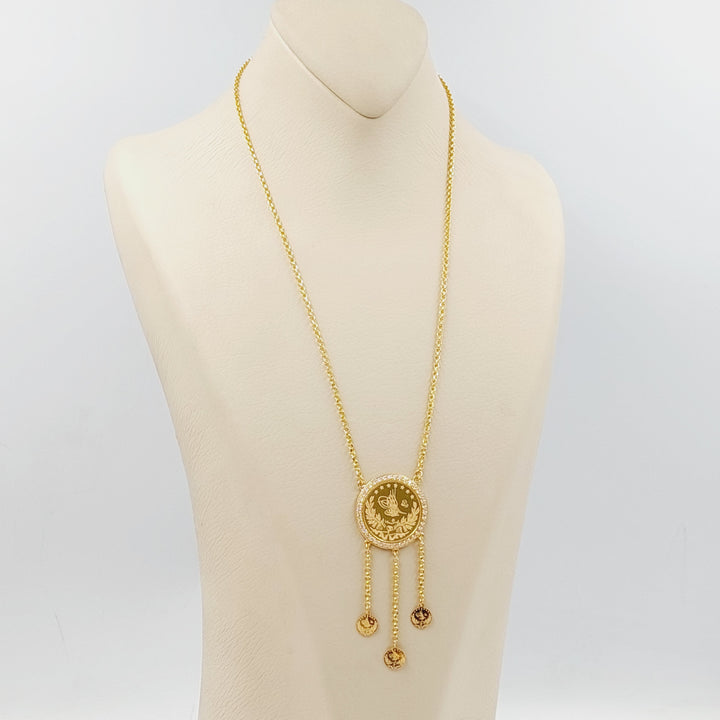 Zircon Studded Rashadi Necklace  Made Of 21K Yellow Gold by Saeed Jewelry-30228