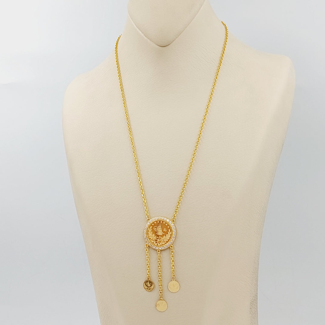 Zircon Studded Rashadi Necklace  Made Of 21K Yellow Gold by Saeed Jewelry-30229