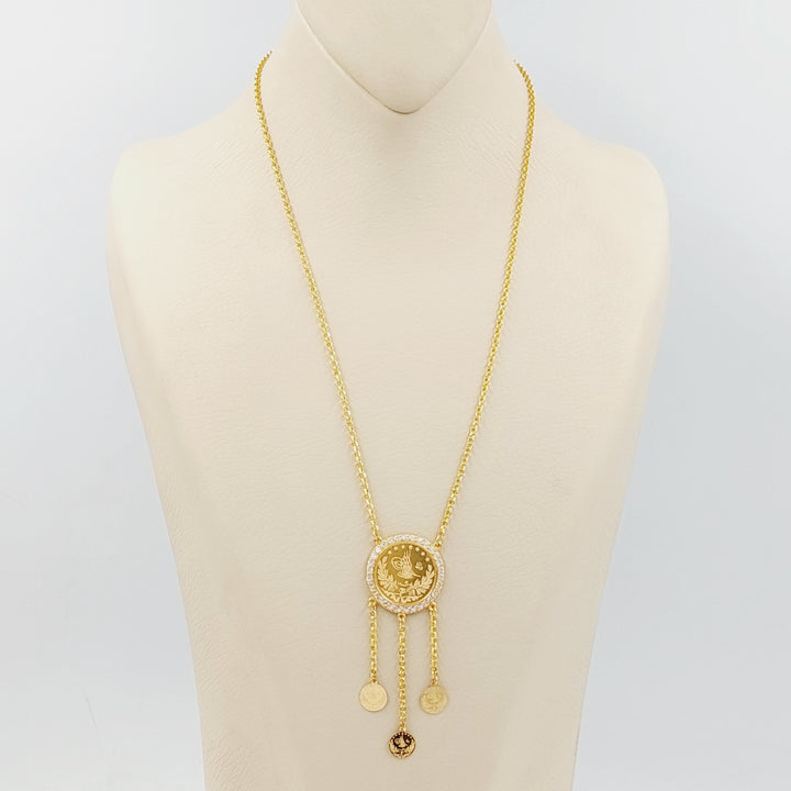 Zircon Studded Rashadi Necklace  Made Of 21K Yellow Gold by Saeed Jewelry-30229