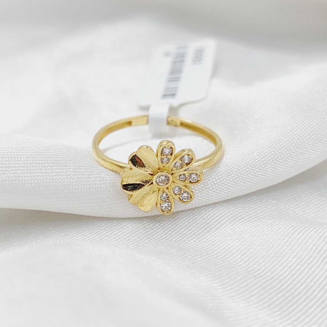 Zircon Studded Rose Ring  Made Of 18K Yellow Gold by Saeed Jewelry-30252