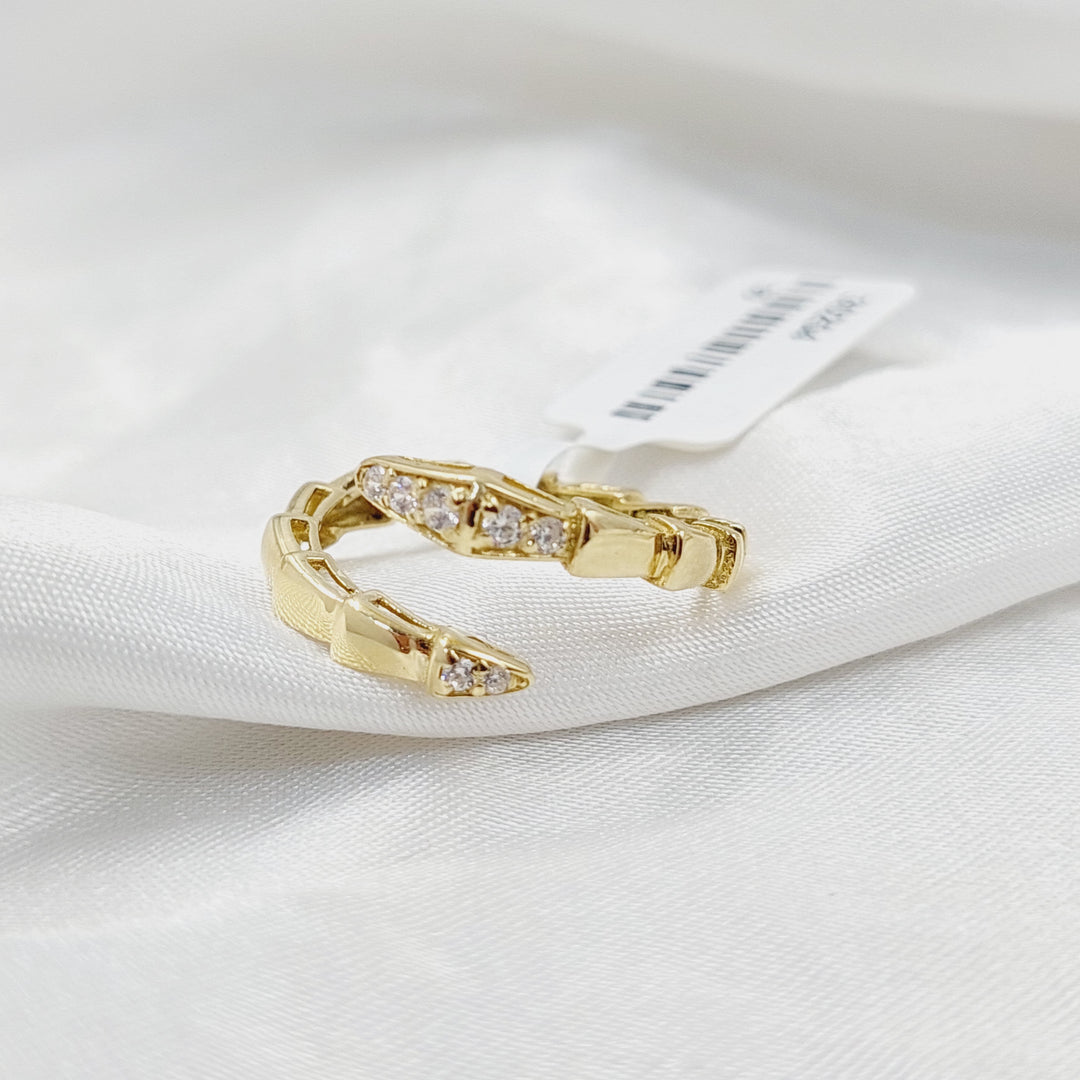 Zircon Studded Snake Ring  Made Of 18K Yellow Gold by Saeed Jewelry-30254