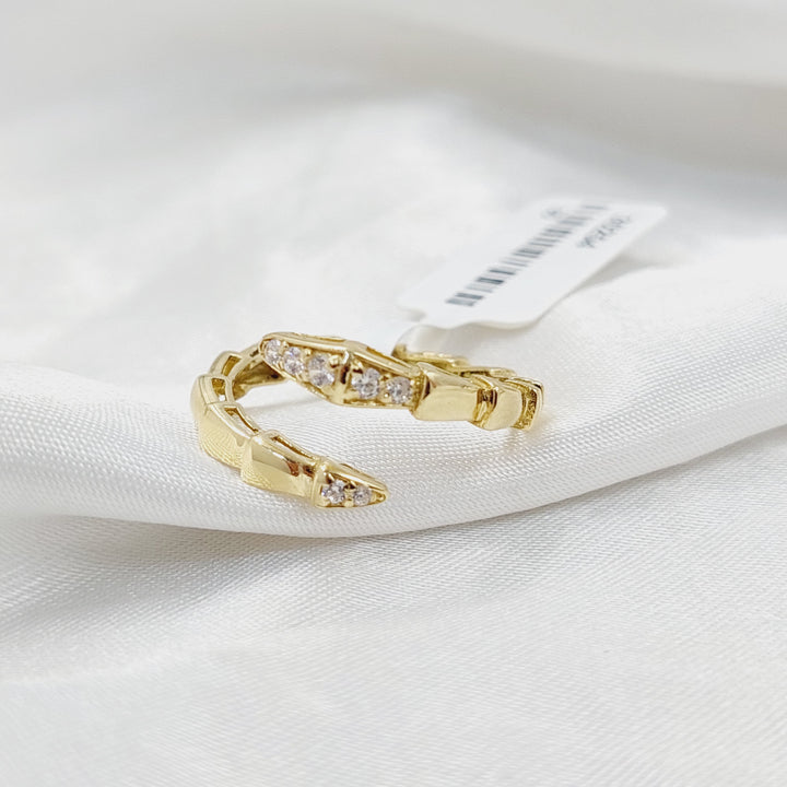 Zircon Studded Snake Ring  Made Of 18K Yellow Gold by Saeed Jewelry-30254