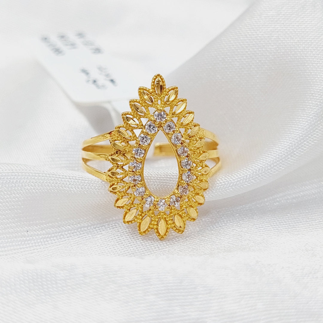 Zircon Studded Spike Ring  Made Of 21K Yellow Gold by Saeed Jewelry-29685