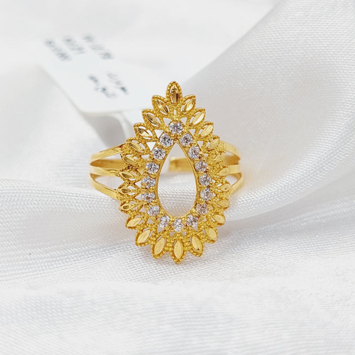 Zircon Studded Spike Ring  Made Of 21K Yellow Gold by Saeed Jewelry-29685