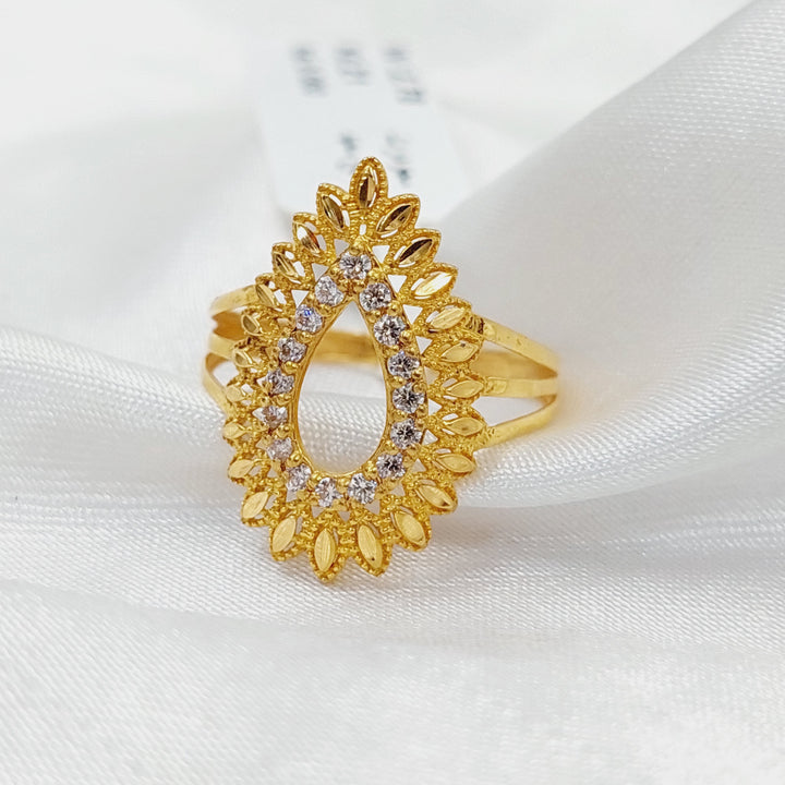 Zircon Studded Spike Ring  Made Of 21K Yellow Gold by Saeed Jewelry-29685