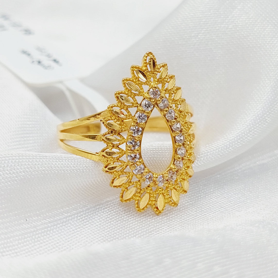 Zircon Studded Spike Ring  Made Of 21K Yellow Gold by Saeed Jewelry-29685