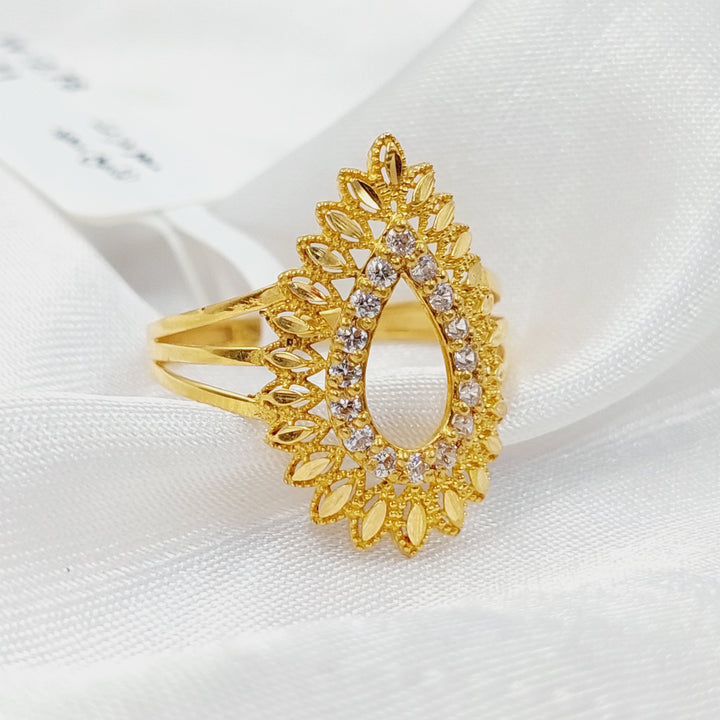 Zircon Studded Spike Ring  Made Of 21K Yellow Gold by Saeed Jewelry-29685