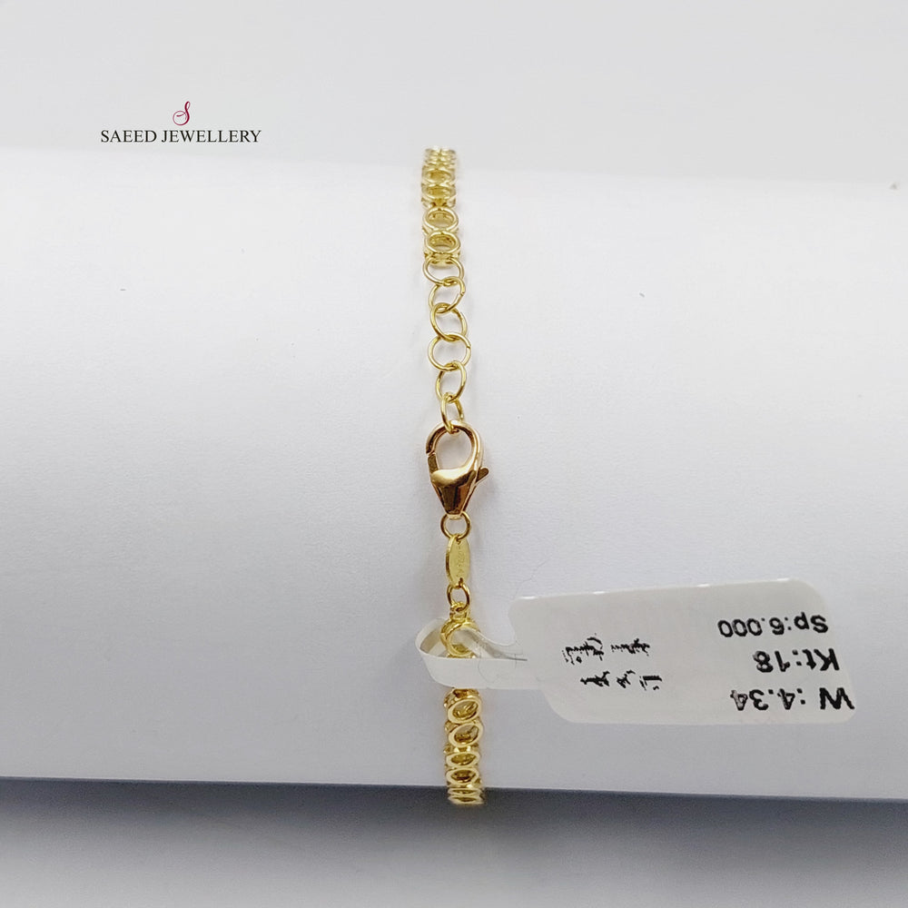 Zircon Studded Tears Bracelet  Made Of 18K Yellow Gold by Saeed Jewelry-29403