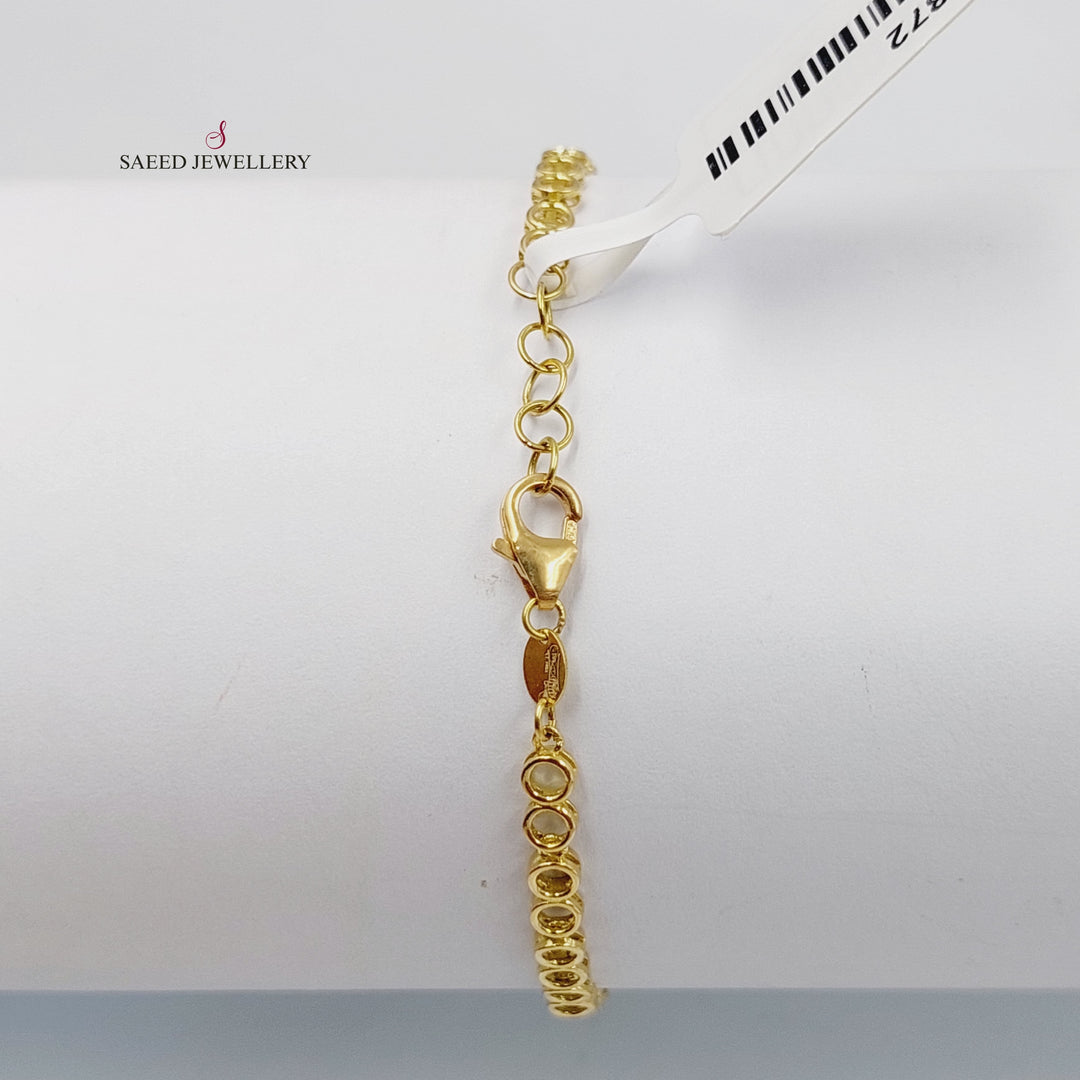 Zircon Studded Tears Bracelet  Made Of 18K Yellow Gold by Saeed Jewelry-29872