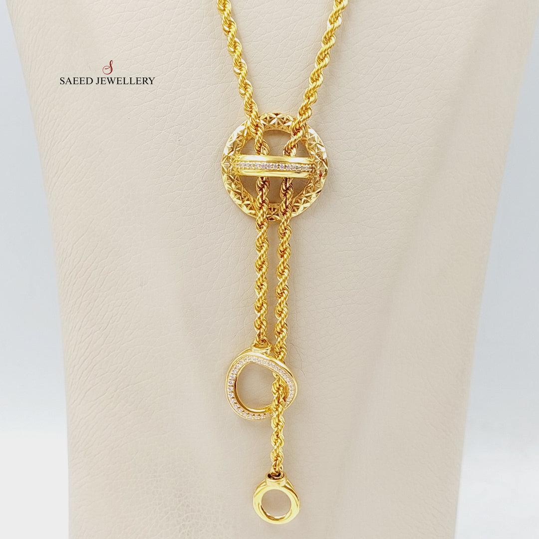 Zirconed Bead Necklace  Made Of 21K Yellow Gold by Saeed Jewelry-28740