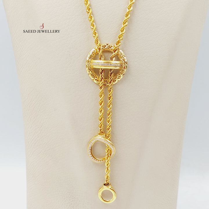 Zirconed Bead Necklace  Made Of 21K Yellow Gold by Saeed Jewelry-28740