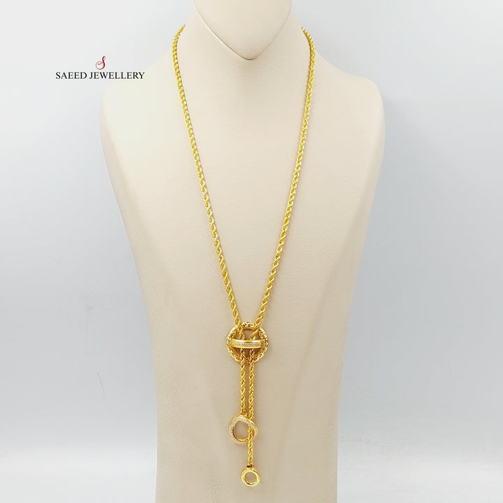 Zirconed Bead Necklace  Made Of 21K Yellow Gold by Saeed Jewelry-28740