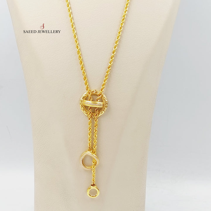 Zirconed Bead Necklace  Made Of 21K Yellow Gold by Saeed Jewelry-28740