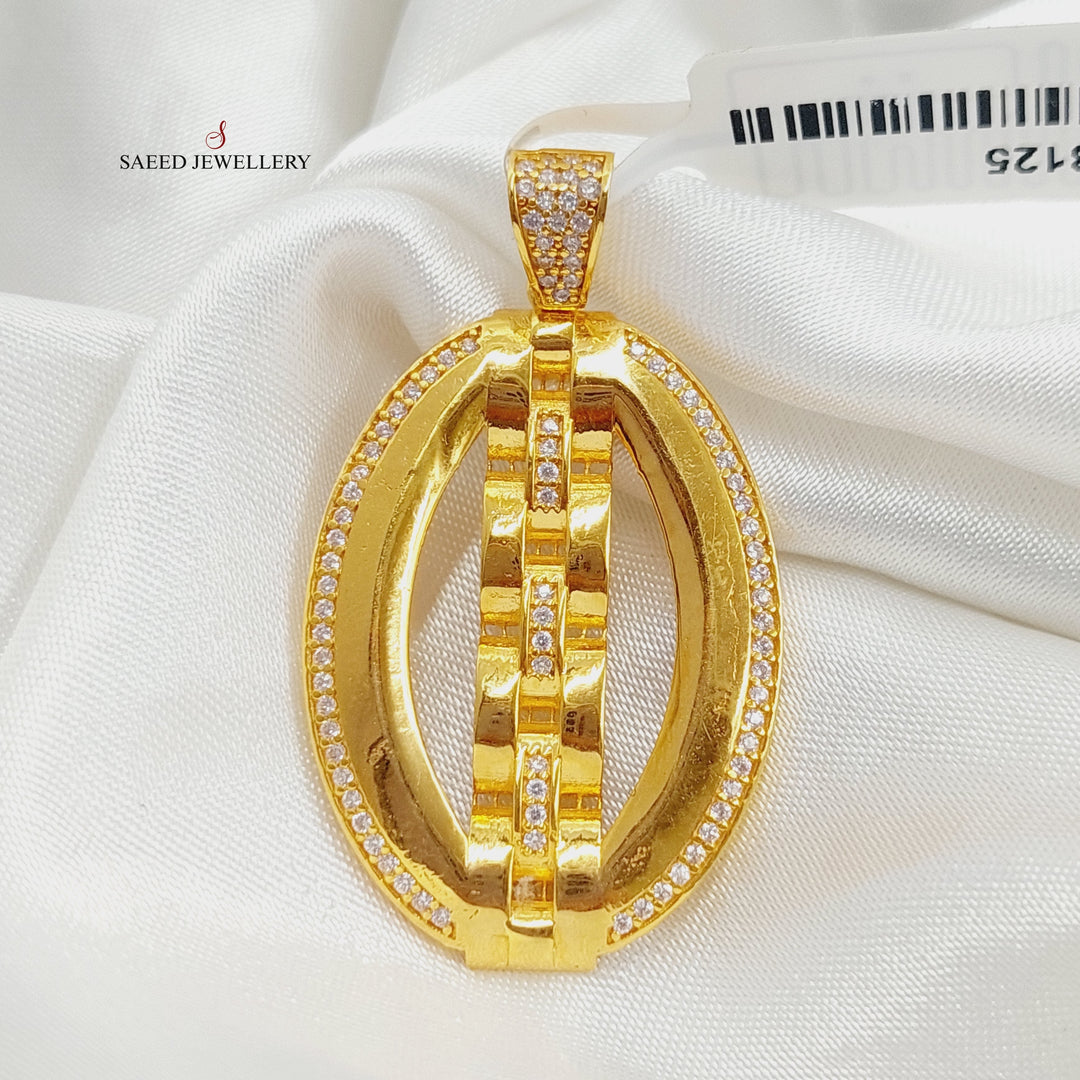 Zirconed Belt Pendant Made Of 21K Yellow Gold by Saeed Jewelry-28125