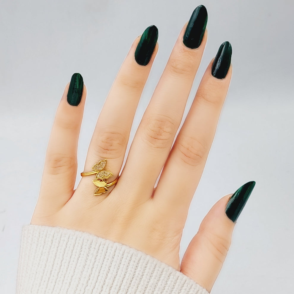 Zirconed Butterfly Ring Made Of 21K Yellow Gold by Saeed Jewelry-28548