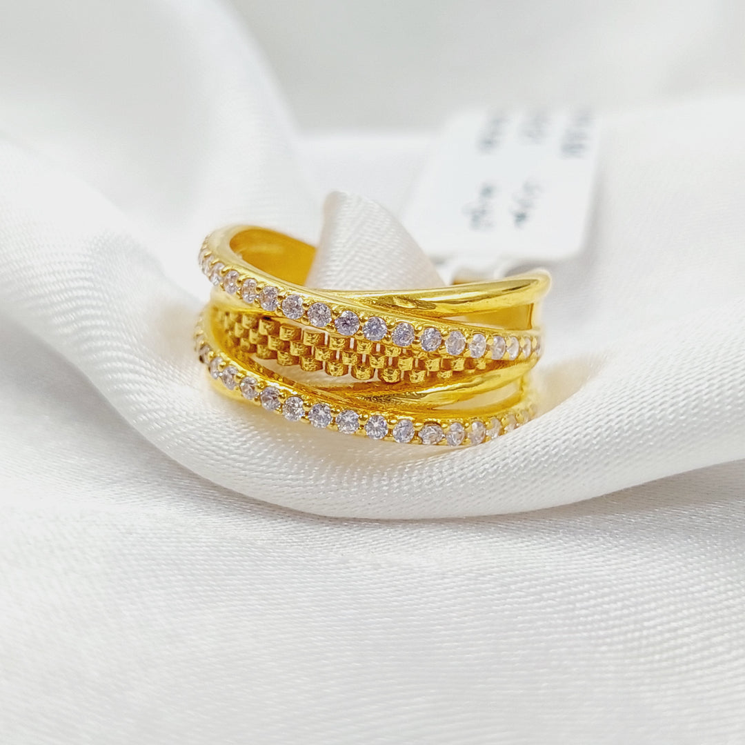 Zirconed Deluxe Ring Made Of 21K Yellow Gold by Saeed Jewelry-28359