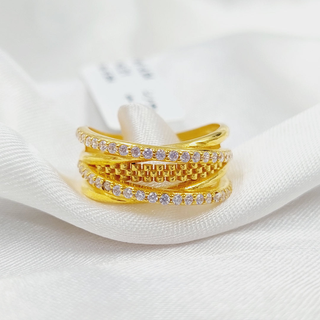 Zirconed Deluxe Ring Made Of 21K Yellow Gold by Saeed Jewelry-28359