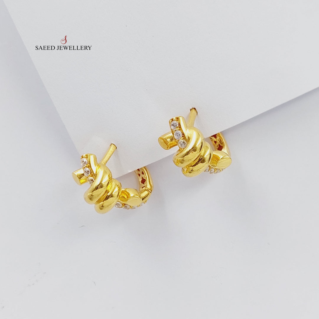 Zirconed Nail Set  Made Of 21K Yellow Gold by Saeed Jewelry-28686