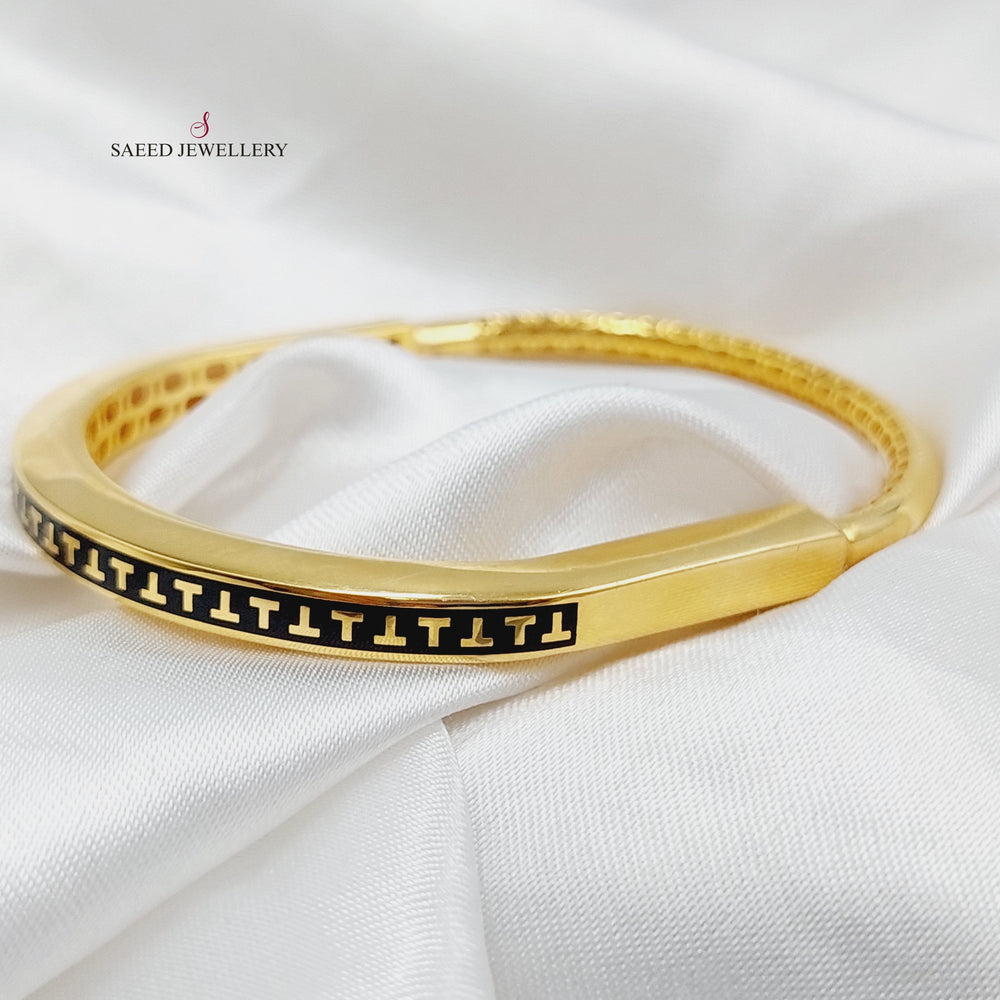 Zirconed Oval Bracelet Made Of  21K Yellow Gold by Saeed Jewelry-27385