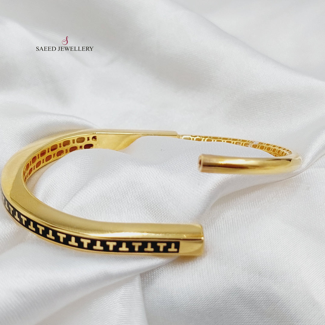 Zirconed Oval Bracelet Made Of  21K Yellow Gold by Saeed Jewelry-27385