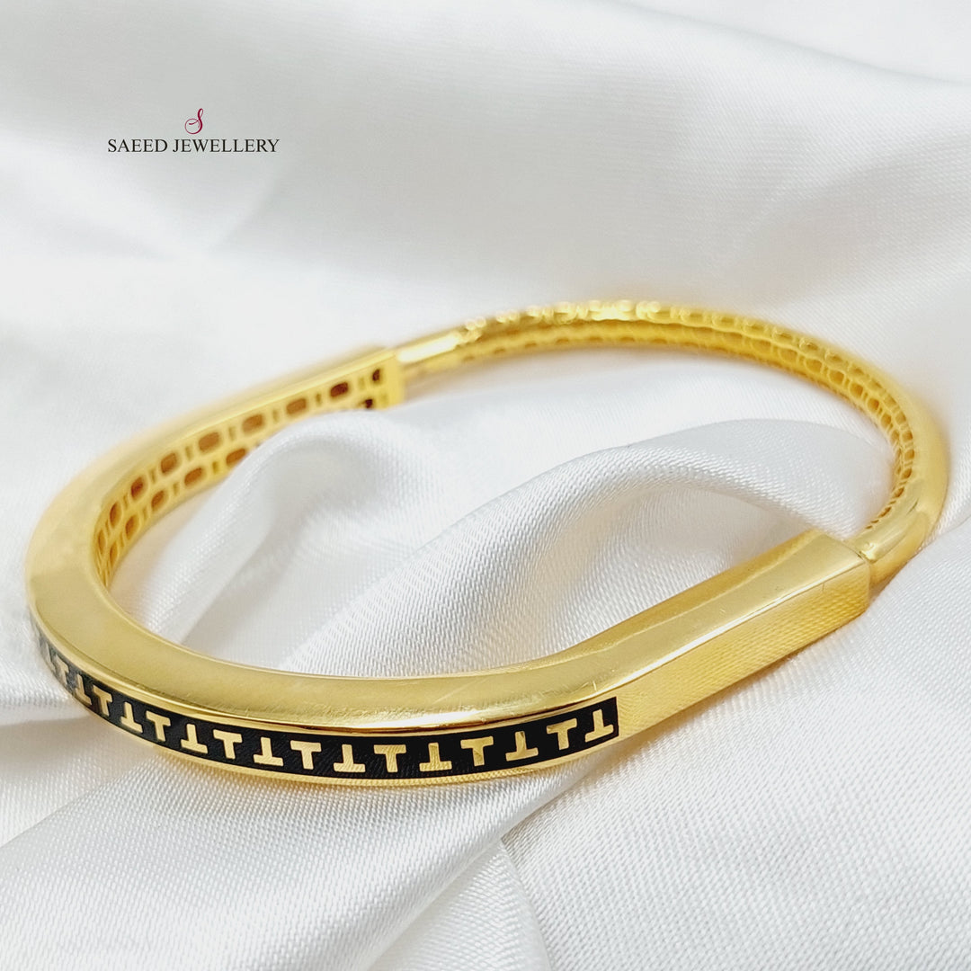 Zirconed Oval Bracelet Made Of  21K Yellow Gold by Saeed Jewelry-27385