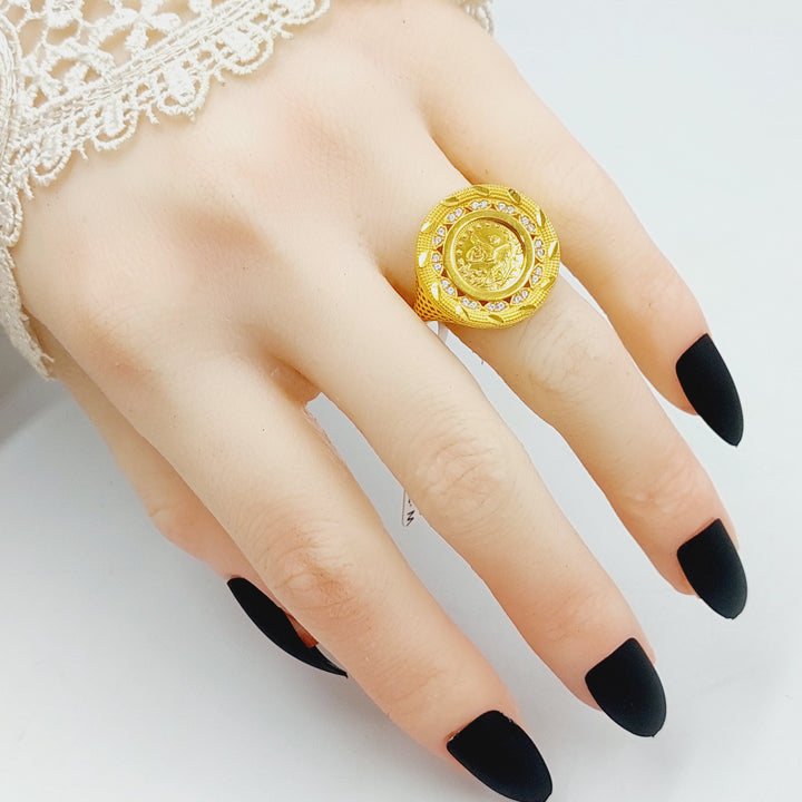 Zirconed Rashadi Ring Made Of 21K Yellow Gold by Saeed Jewelry-28361