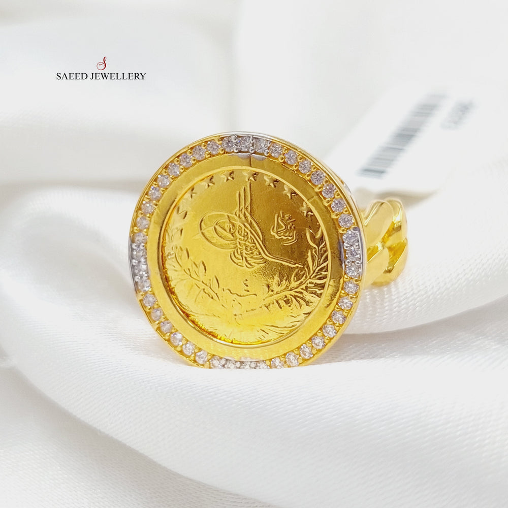 Zirconed Rashadi Ring Made Of 21K Yellow Gold by Saeed Jewelry-28373