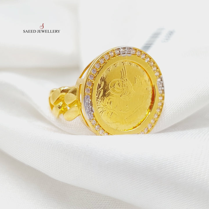 Zirconed Rashadi Ring Made Of 21K Yellow Gold by Saeed Jewelry-28373