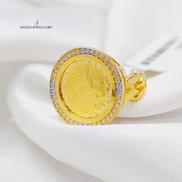 Zirconed Rashadi Ring Made Of 21K Yellow Gold by Saeed Jewelry-28373