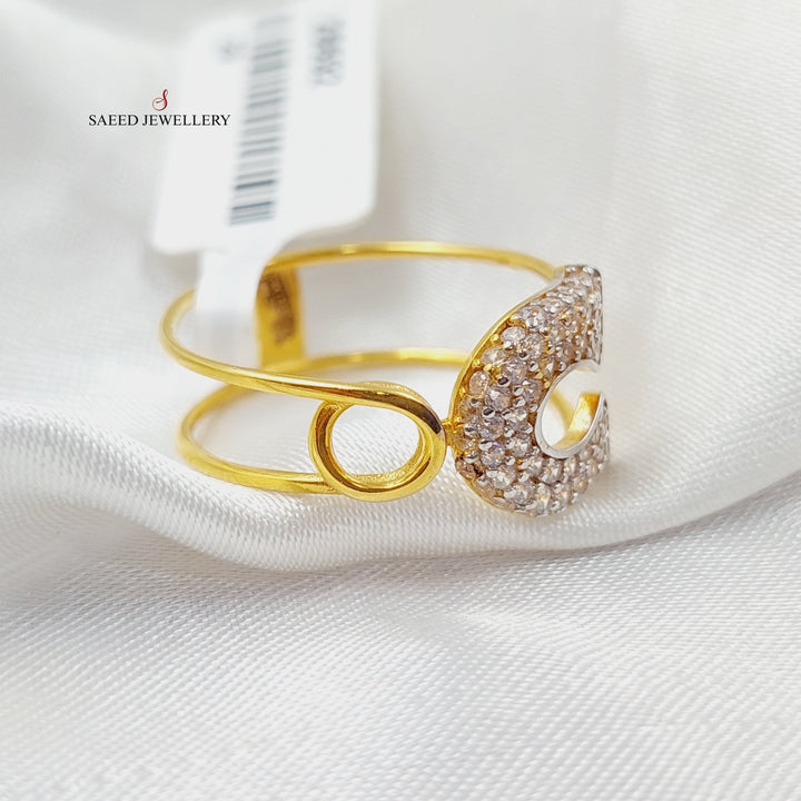 Zirconed Shoe Ring  Made Of 21K Yellow Gold by Saeed Jewelry-28692