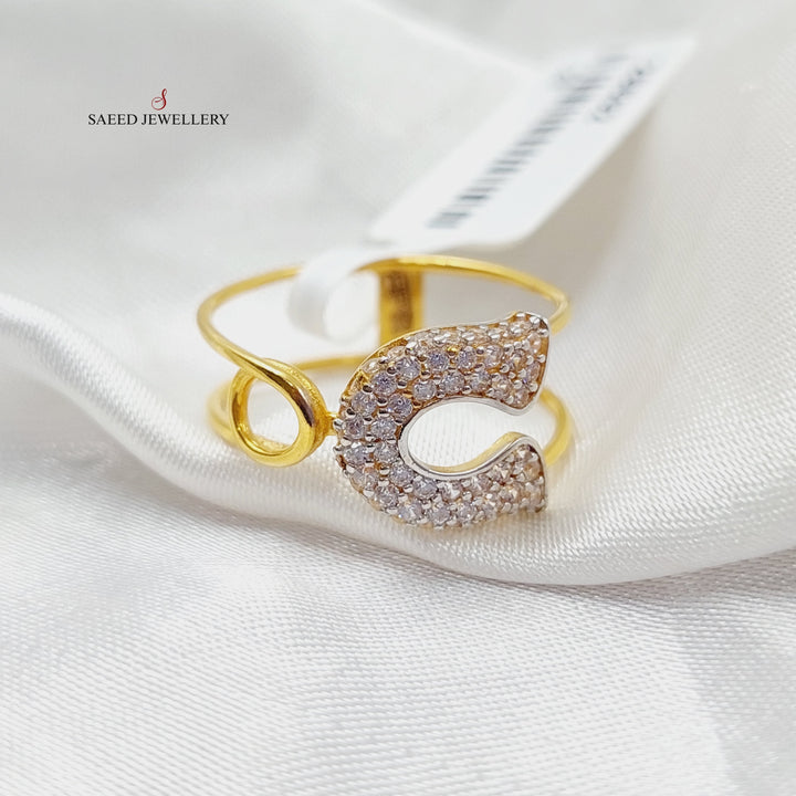 Zirconed Shoe Ring  Made Of 21K Yellow Gold by Saeed Jewelry-28692