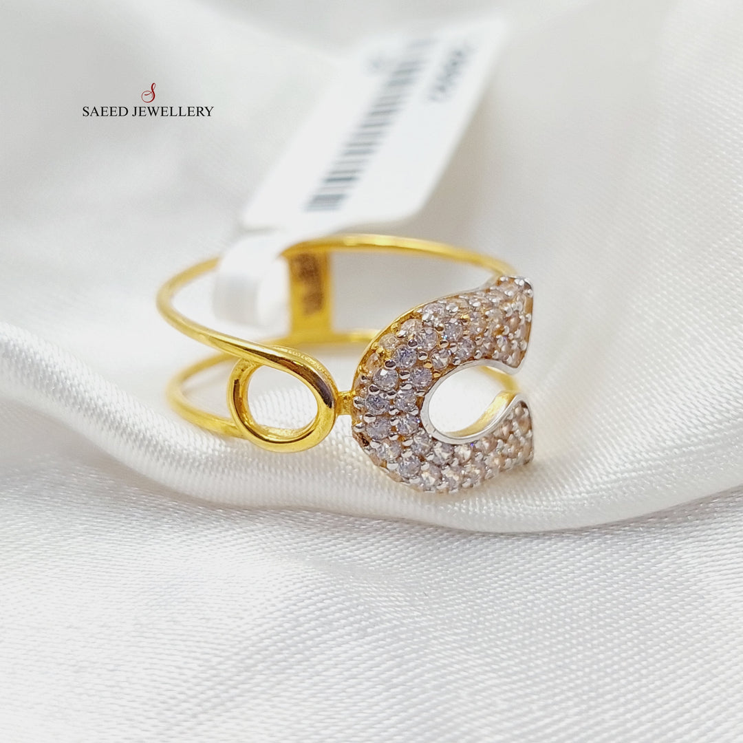 Zirconed Shoe Ring  Made Of 21K Yellow Gold by Saeed Jewelry-28692