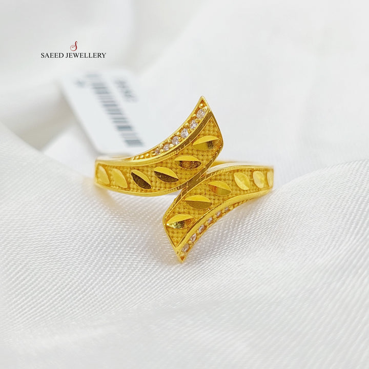 Zirconed Spike Ring Made Of 21K Yellow Gold by Saeed Jewelry-28362