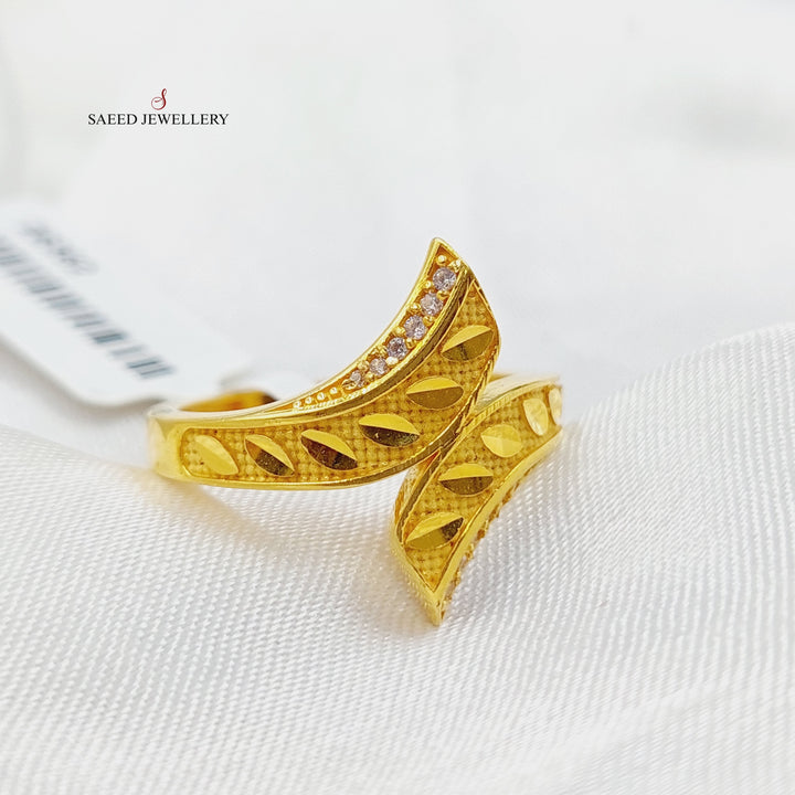Zirconed Spike Ring Made Of 21K Yellow Gold by Saeed Jewelry-28362