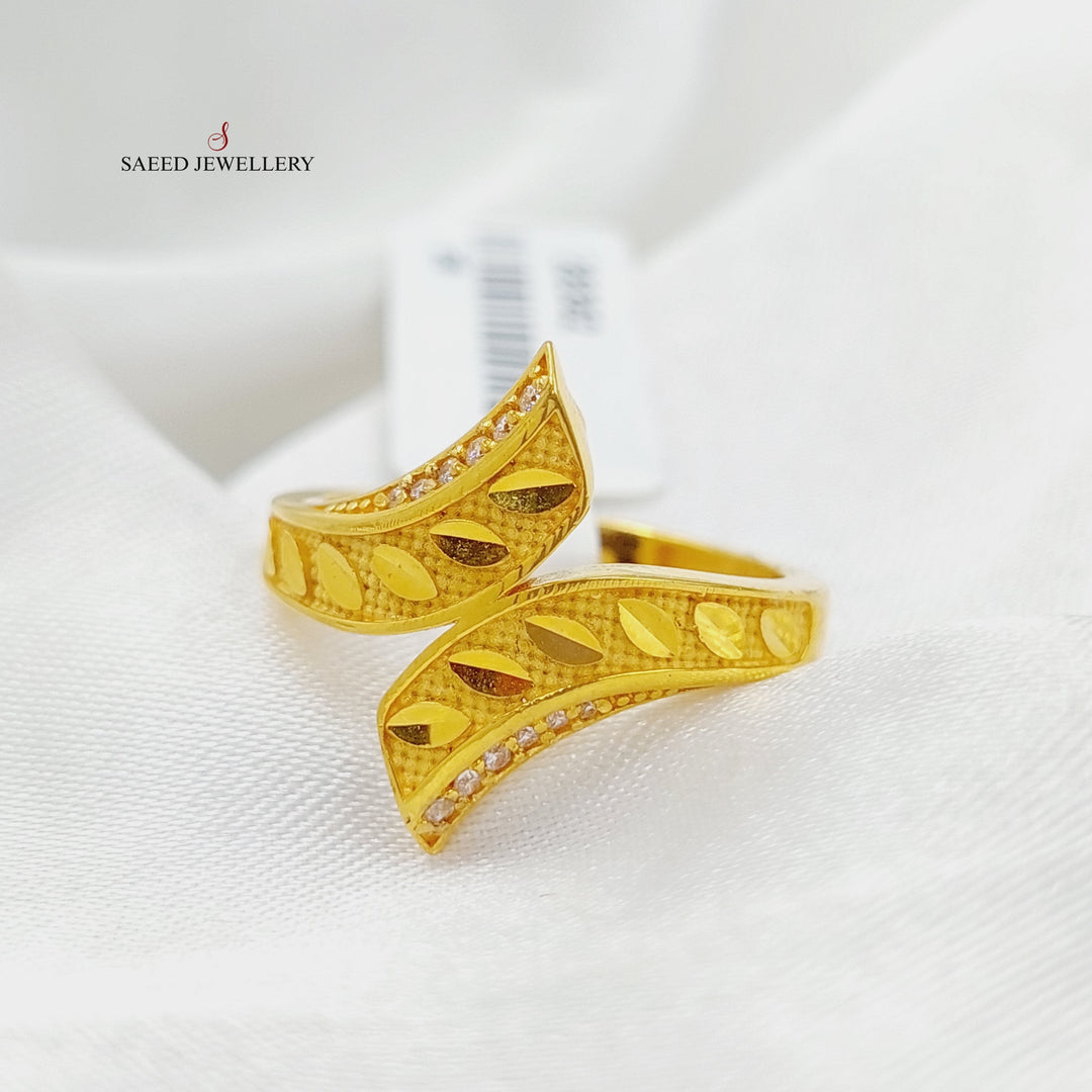 Zirconed Spike Ring Made Of 21K Yellow Gold by Saeed Jewelry-28362