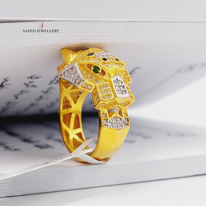 Zirconed Tiger Ring Made Of 21K Yellow Gold by Saeed Jewelry-27571