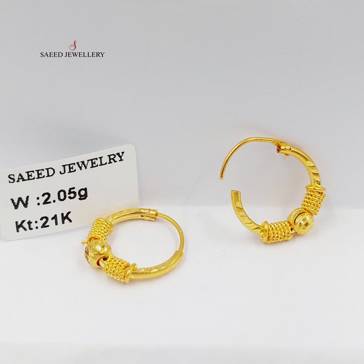 21K حلق ذبلة-مجوهرات الشيخ سعيد-Saeed Jewelry 