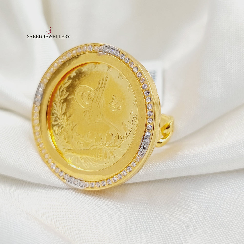 21K خاتم رشادي مرصع-مجوهرات الشيخ سعيد-Saeed Jewelry 