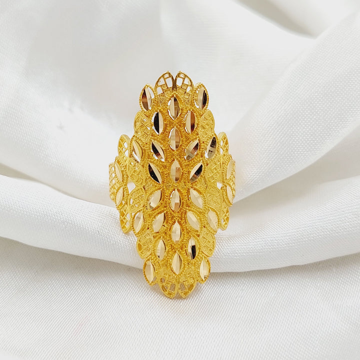 21K خاتم ورق الشجر-مجوهرات الشيخ سعيد-Saeed Jewelry 