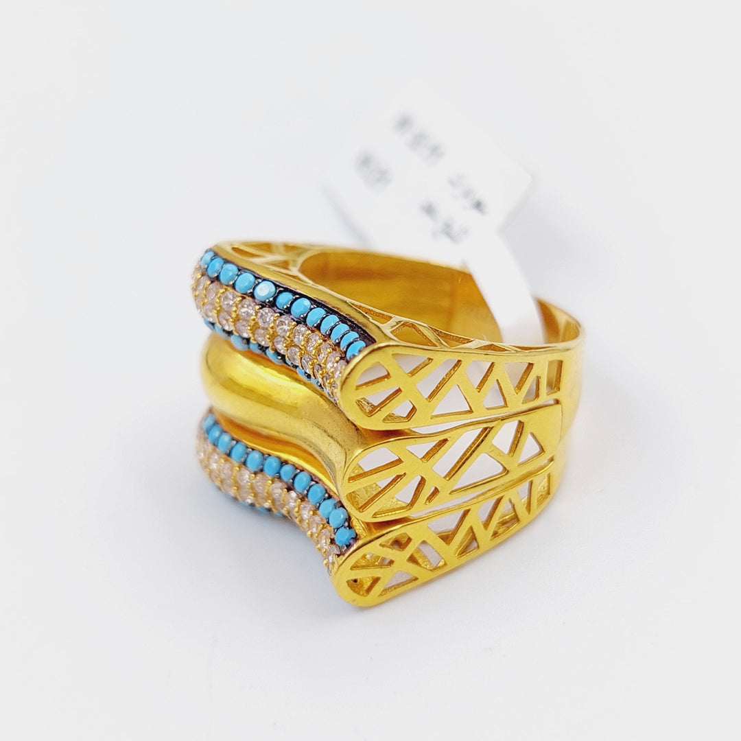 21K Gold Turquoise Ring by Saeed Jewelry - Image 3