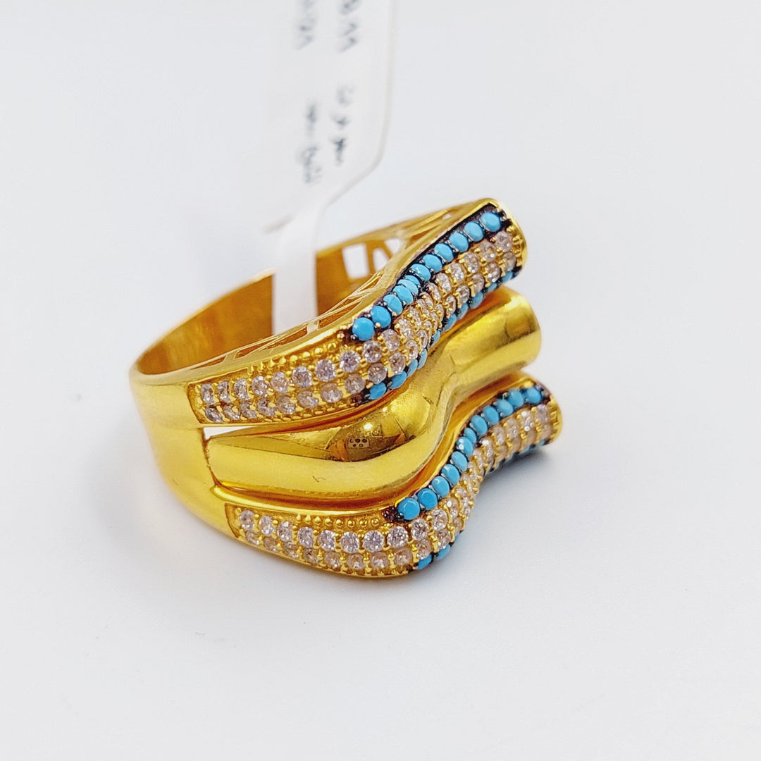 21K Gold Turquoise Ring by Saeed Jewelry - Image 13