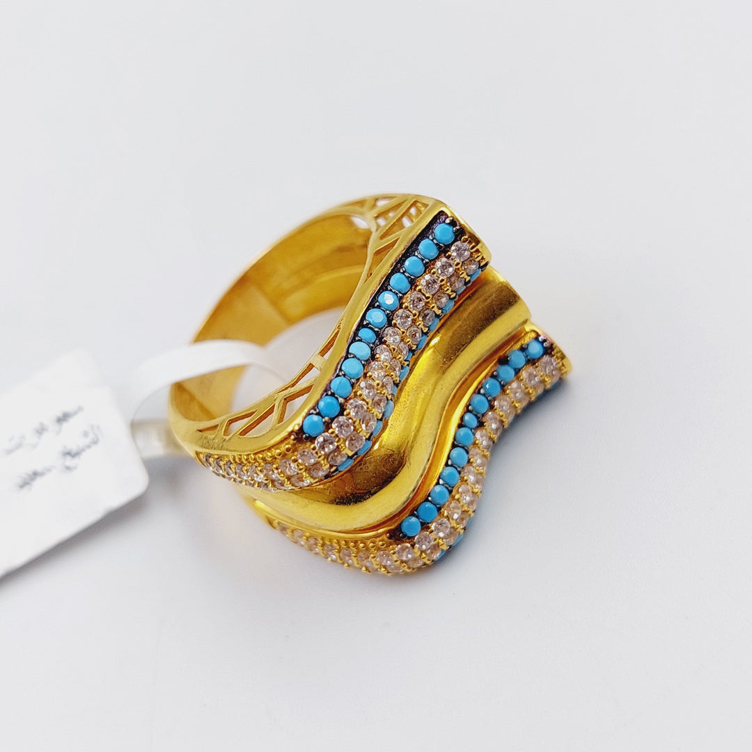 21K Gold Turquoise Ring by Saeed Jewelry - Image 8