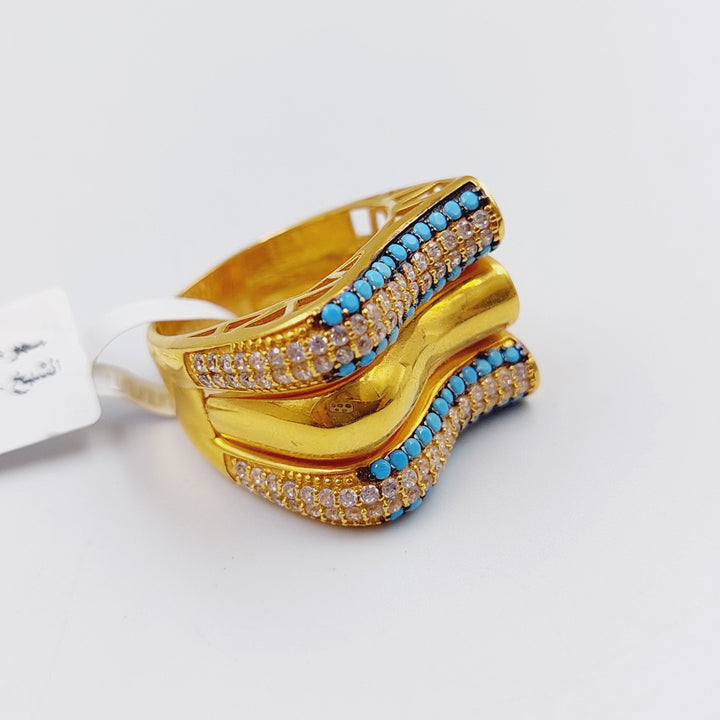 21K Gold Turquoise Ring by Saeed Jewelry - Image 18