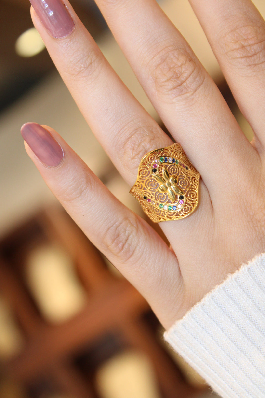 21K Gold Fancy Ring by Saeed Jewelry - Image 11