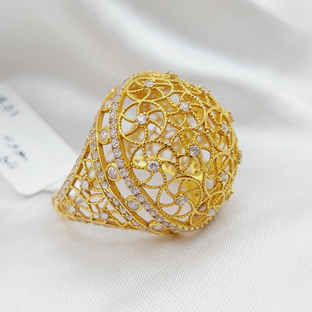 21K Gold Fancy Zirconia Ring by Saeed Jewelry - Image 7