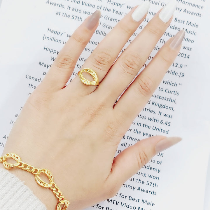 21K Gold Four Pieces Taft set by Saeed Jewelry - Image 9