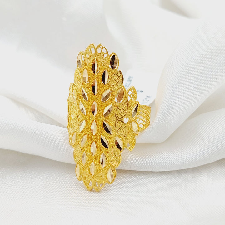 21K خاتم ورق الشجر-مجوهرات الشيخ سعيد-Saeed Jewelry 