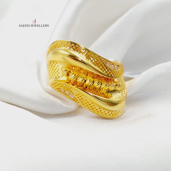 21K خاتم اكسترا مرصع-مجوهرات الشيخ سعيد-Saeed Jewelry 