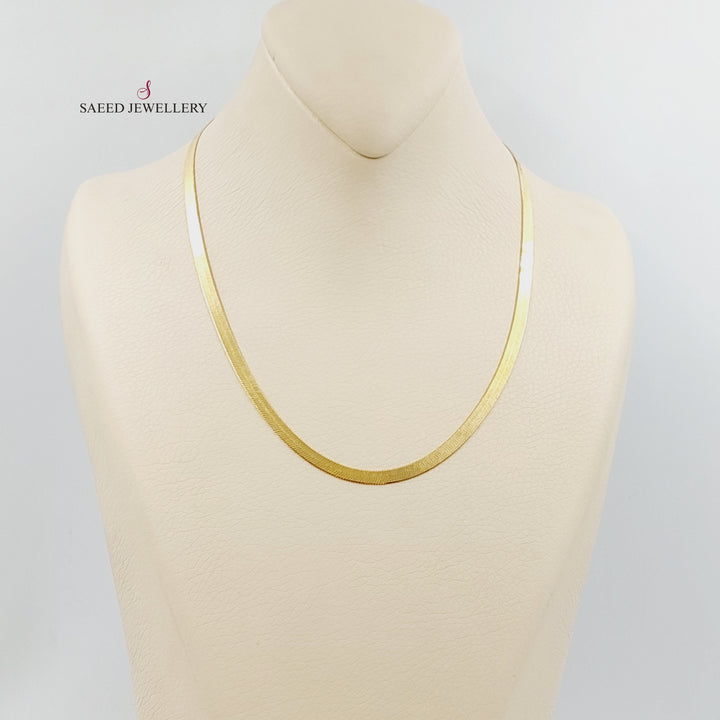 21K سنسال مبسط 4mm-مجوهرات الشيخ سعيد-Saeed Jewelry 